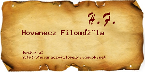 Hovanecz Filoméla névjegykártya
